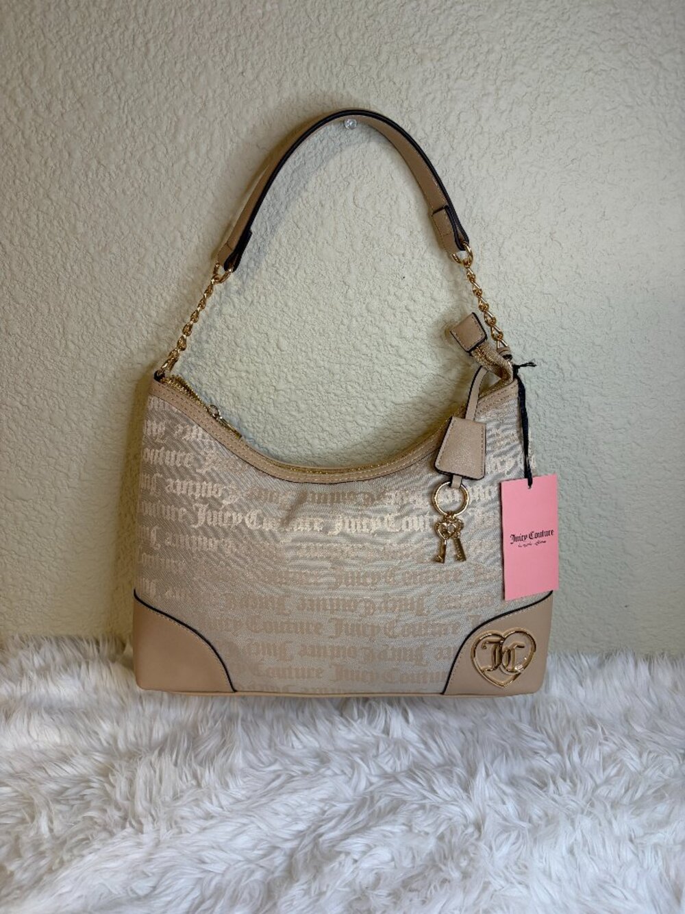 NEW RELEASE Juicy Couture Call It a Classic Cream Hobo Shoulder Bag NWT